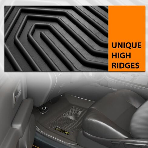 G-PLUS Floor Mats Compatible with Infiniti QX60 2014 2015 2016 2017 2018 2019 2020 All Weather Full Cover Protection TPE Floor Cargo Liners 1st & 2nd & 3rd Row 4PCS Black in Kuwait