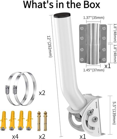 Wireless Bridge Mount Bracket - Universal Antenna Pole Mount Bracket, 11" Adjustable J Mount Mast Kit for Weather Station, TV, Yagi, Signal Booster, Outdoor WiFi Wireless Bridge, Access Point Mounting in Saudi Arabia