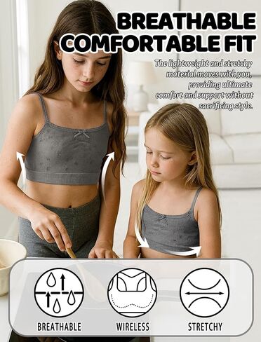 Livona 6 Pack Seamless Girls Bralette - Soft Ribbed & Jacquard Design ، No Padding - الراحة والأناقة دون عناء! in Kuwait