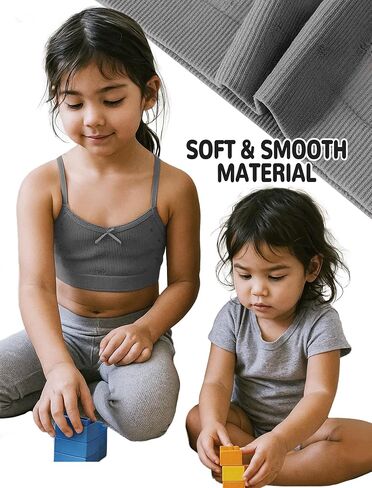 Livona 6 Pack Seamless Girls Bralette - Soft Ribbed & Jacquard Design ، No Padding - الراحة والأناقة دون عناء! in Kuwait