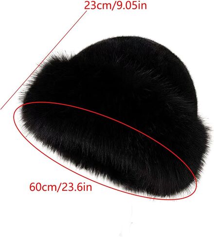 Women's Faux Fur Winter Bucket Hat Fluffy Warm Hat Fuzzy Bucket Hat Winter Wrap Hat in Saudi Arabia
