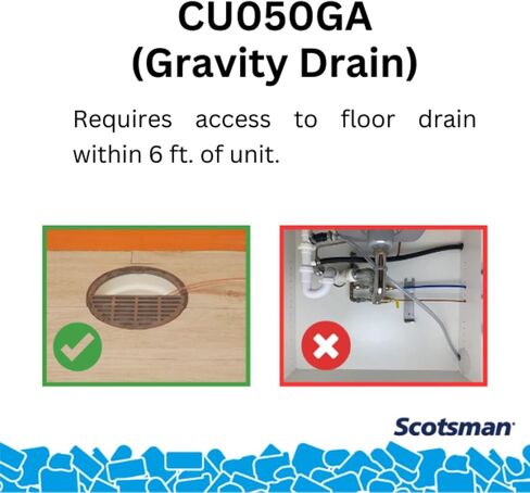 ماكينة صنع الثلج الذواقة Scotsman CU50PA-1+FF-CP10 مع حاوية سعة 26 رطلاً، واستنزاف مضخة مدمج، وتصميم مدمج أسفل العداد (مع نظام ترشيح) in Saudi Arabia