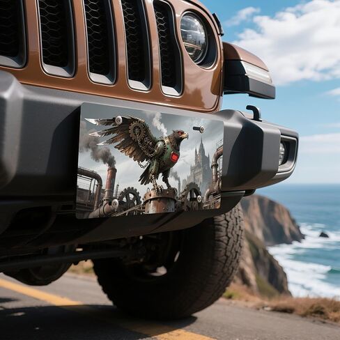 لوحات ترخيص Punk Animal Style Premium - 0.4 "سميكة من الألومنيوم متين ، تصاميم لوحة ترخيص أمامية مخصصة للسيارات (الأسماك) in Kuwait