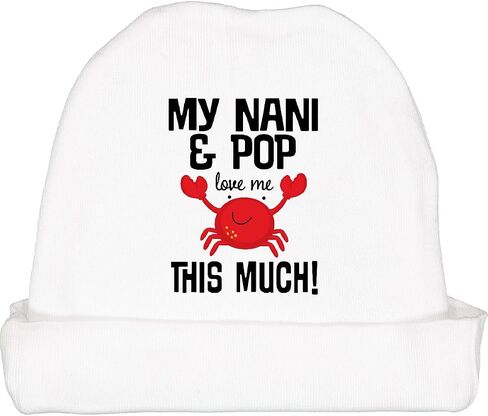 inktastic Nani and Pop Love Me Grandson Crab Baby Beanie Hat in Saudi Arabia