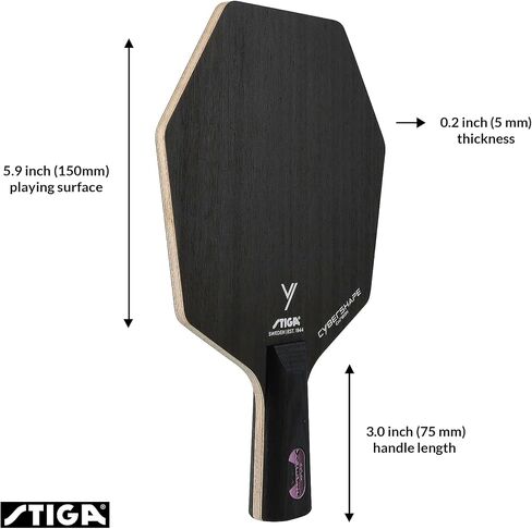 STIGA Cybershape Carbon Table Tennis Blade | Ping Pong Paddle - Unique Design for Larger Hitting Area & Increased Control - Competition Approved in Kuwait