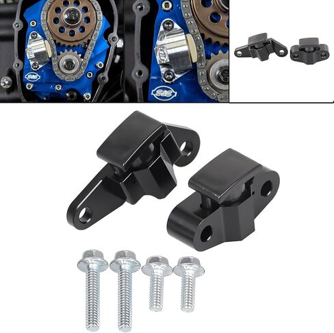 Aluminum Hydraulic Cam Chain Tensioners Kit for Harley Touring Electra Glide Road King Street Glide 2007-2016 and Heritage Softail Classic Fat Boy 2007-2017, Silver/button red in Saudi Arabia