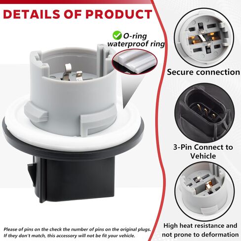 Turn Signal Light and Parking Lamp Socket Base Connector Fit for Chevrolet Camaro 2010 2011 2012 2013 2014 2015 Replace #92227778 2PCS in Saudi Arabia