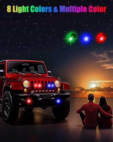 LED اللاسلكي LED Strobe Lights قابلة لإعادة شحنها مع 8 ألوان USB مضادات اللاسلكي مضادة للاصطدام لارتكاب السيارات لسيارة الطائرات الطائرات الجولف جولف عربة القوارب مقاومة للماء ، 8pcs in Kuwait