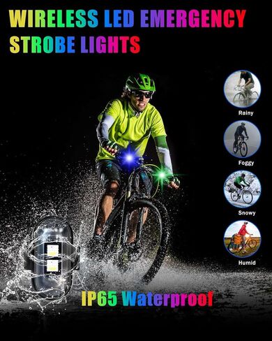 LED اللاسلكي LED Strobe Lights قابلة لإعادة شحنها مع 8 ألوان USB مضادات اللاسلكي مضادة للاصطدام لارتكاب السيارات لسيارة الطائرات الطائرات الجولف جولف عربة القوارب مقاومة للماء ، 8pcs in Kuwait