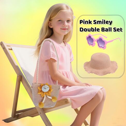 kkdom little Girls Straw Crossbody Purse -Summer Beach Shoulder Bag，Cute Straw Bag in Saudi Arabia