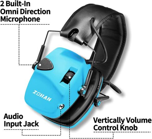 ZOHAN ترقية EM054 حماية الأذن الإلكترونية للرماية مع تضخيم الصوت 4X، غطاء للأذنين نحيف نشط لتقليل الضوضاء لمجموعة الأسلحة in Kuwait