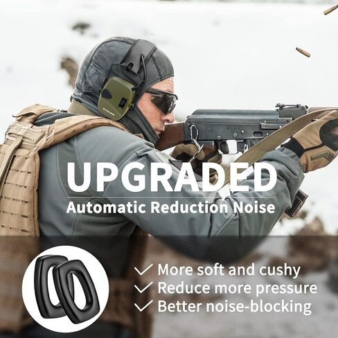 ZOHAN UPGRATED EM054 Electronic Shooting Ear Protection with 4X Sound Amplification, Slim Active Noise Reduction Earmuffs for Gun Range in Saudi Arabia