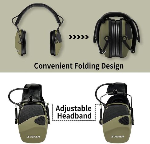 ZOHAN UPGRATED EM054 Electronic Shooting Ear Protection with 4X Sound Amplification, Slim Active Noise Reduction Earmuffs for Gun Range in Saudi Arabia