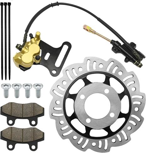 12mm Rear Disc Hydraulic Brake Master Cylinder Caliper Assembly Pad, Replacement for 70cc 110cc 125cc 140cc 150cc Chinese Pit Dirt Bike Replacement for Apollo in Saudi Arabia