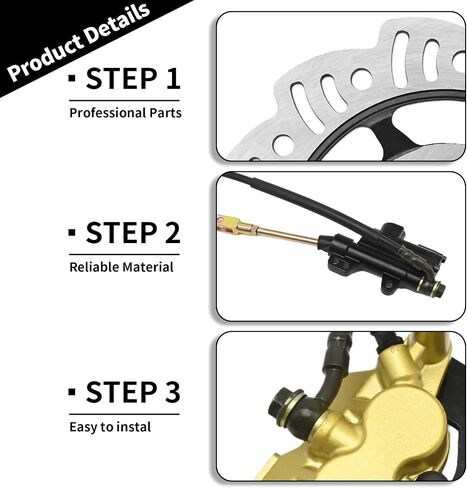 12mm Rear Disc Hydraulic Brake Master Cylinder Caliper Assembly Pad, Replacement for 70cc 110cc 125cc 140cc 150cc Chinese Pit Dirt Bike Replacement for Apollo in Saudi Arabia
