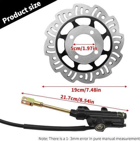 12mm Rear Disc Hydraulic Brake Master Cylinder Caliper Assembly Pad, Replacement for 70cc 110cc 125cc 140cc 150cc Chinese Pit Dirt Bike Replacement for Apollo in Saudi Arabia