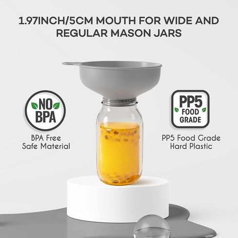 Wide Mouth Versatile Funnel, Canning Funnels for Kitchen Use, Food Grade Plastic Cooking Funnel Set with 4 Size Spouts and 2 Strainers for Filling Different Bottles and Bags, Blue in Saudi Arabia