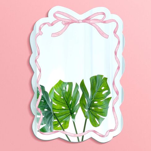 Leinuosen acrylic Magnetic Locker Mirror Pink Bow Pow Mirror مع دعم مغناطيسي لديكور خزانة المدرسة 7.8 × 5.9 '' Bow Coquette Makeup Miprors for Girls Dorm Bathrator Office in Kuwait