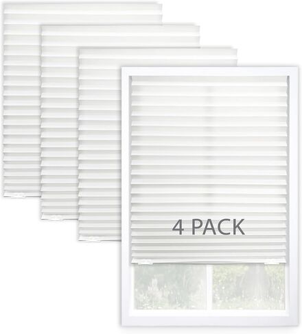 DEZ FURNISHINGS Cordless No Tools Blackout Pleated Fabric Shades, 36 "W x 72 "H, Anchor Gray, Pack of 4 in Saudi Arabia