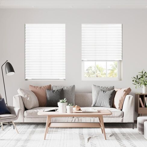 DEZ FURNISHINGS Cordless No Tools Blackout Pleated Fabric Shades, 36 "W x 72 "H, Anchor Gray, Pack of 4 in Saudi Arabia