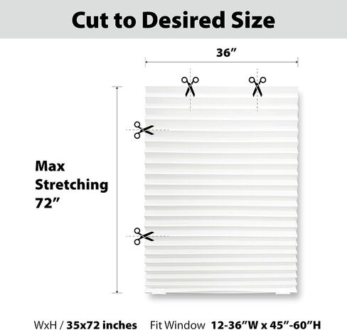 DEZ FURNISHINGS Cordless No Tools Blackout Pleated Fabric Shades, 36 "W x 72 "H, Anchor Gray, Pack of 4 in Saudi Arabia