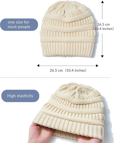 ACECHA Satin Lined Beanie Hat for Women Men - Thermal Winter Hats, Warm Stretchy Knit Skull Cap for Cold Weather in Kuwait