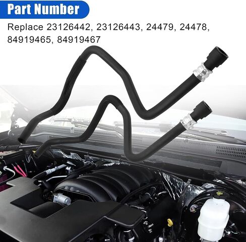 Heater Outlet Hose and Heater Inlet Hose Fit for 2018 Chevy Cheyenne for 2014-2018 Silverado 1500 and 2500 for 2014-2019 Sierra 1500 for 2019 Sierra 1500 Limited Replace 23126443 23126442 in Saudi Arabia