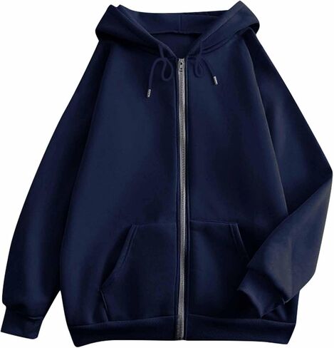 Zip Up Hoodie Women 2025 Fashion Oversized Womens Sweatshirt Casual Fall Jackets With Pockets Winter Clothes in Saudi Arabia