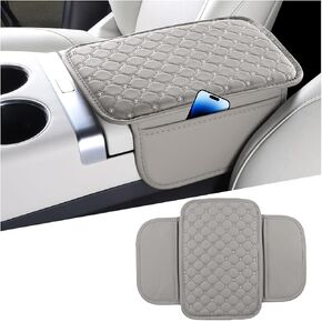 Bling Car Center Console Cover, Leather Crystal Rhinestone Vehicle Armrest Cushion Pad with Side Storage Bags, Scratch Resistant Auto Middle Console Protection Mat, Universal Fit (Black) in Saudi Arabia