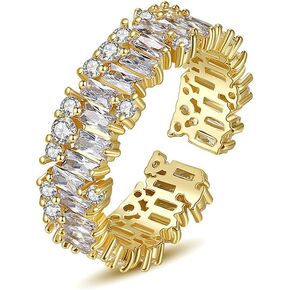 Double Row D-color Brilliant VVS1 Moissanite Wedding Band Ring for Women, Stacking 14K Gold Open Ring, Elegant Choice for Engagement in Saudi Arabia