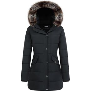 Women's Winter Coat Waterproof Long Insulated Parka with Detachable Hood in Saudi Arabia
