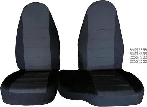 Front Driver Passenger Side Seat Covers for 60/40 Seats Compatible with Ranger 1998 1999 2000 2001 2002 2003 Cotton blk-Charcoal Seat Cover in Saudi Arabia