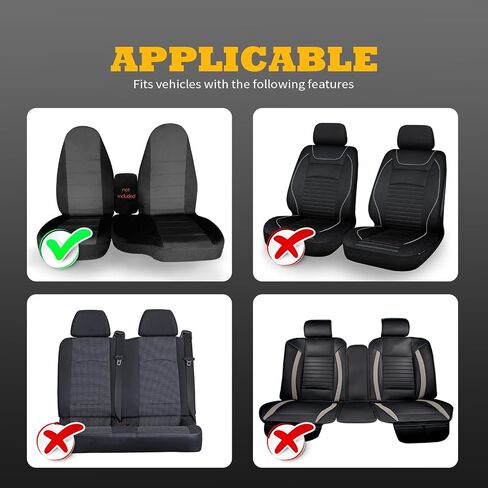 Front Driver Passenger Side Seat Covers for 60/40 Seats Compatible with Ranger 1998 1999 2000 2001 2002 2003 Cotton blk-Charcoal Seat Cover in Saudi Arabia