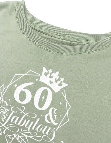 60 & Fabulous 60th Birthday Gifts Women Graphic Sweatshirt Long Sleeve Party Shirts in Saudi Arabia