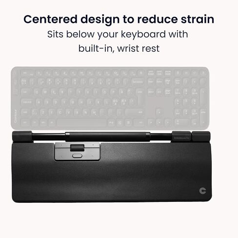 Contour Design Roller Mouse Pro - ماوس لاسلكي مريح لأجهزة الكمبيوتر المحمول والكمبيوتر المكتبي مع أزرار قابلة للبرمجة، تصميم عادي وتركيب التوصيل والتشغيل - متوافق مع أجهزة Mac والكمبيوتر الشخصي (جلد نباتي) in Kuwait