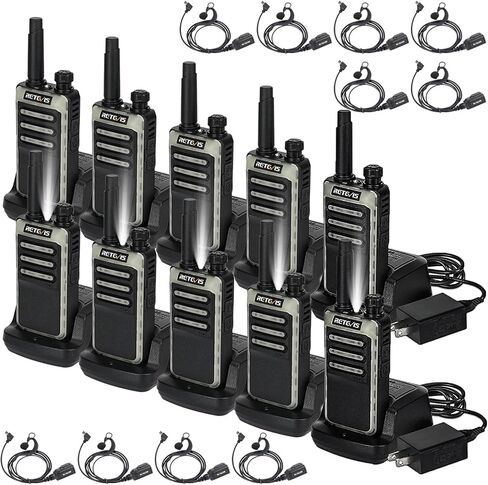 Retevis RB66P Fast Charging Walkie Talkies for Adults,2 Way Radio with Earpiece,1500mAh Large Battery,USB-C Charging,Two Way Radio Long Range for Warehouse Logistics Event Planning(10 Pack) in Saudi Arabia