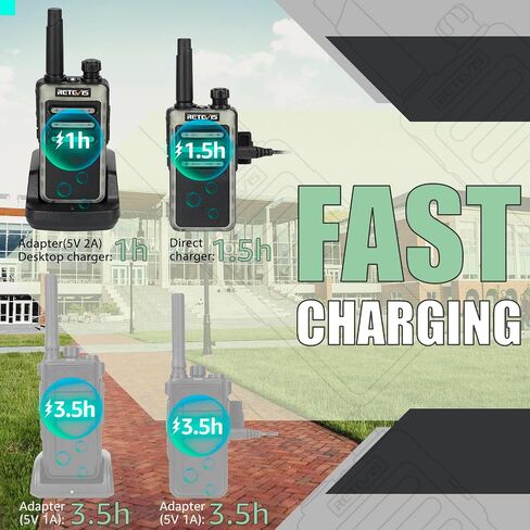 Retevis RB66P Fast Charging Walkie Talkies for Adults,2 Way Radio with Earpiece,1500mAh Large Battery,USB-C Charging,Two Way Radio Long Range for Warehouse Logistics Event Planning(10 Pack) in Saudi Arabia