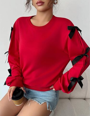 قوس المرأة قميص خفيف الوزن من مجموعة من البلوزات كبيرة الحجم in Kuwait