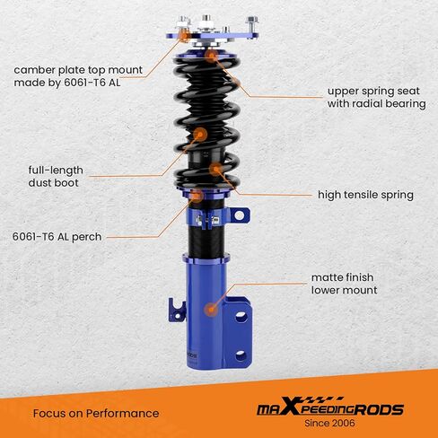 MaxPeedingrods Coilovers ل Toyota Corolla 2003-2008 ، ل Toyota Matrix XRS E130 2003-2008. in Saudi Arabia