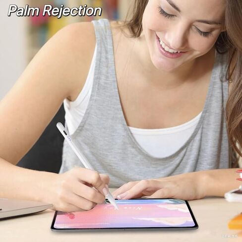قلم لجهاز Apple iPad، رفض راحة اليد، حساسية للإمالة، قلم ستايلس لجهاز iPad 10/9/8/7/6 الجيل، iPad Pro 13 بوصة M4، 12.9 بوصة 6/5/4/3، 11 بوصة M4/4/3/ 2/1، آيباد إير M2/5/4/3 الجيل، آيباد ميني 7/6/5 أبيض in Kuwait
