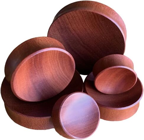 PAIR of Unique Concave Sawo Wood Organic Plugs - Gauges - Large Sizes Body Jewelry in Saudi Arabia