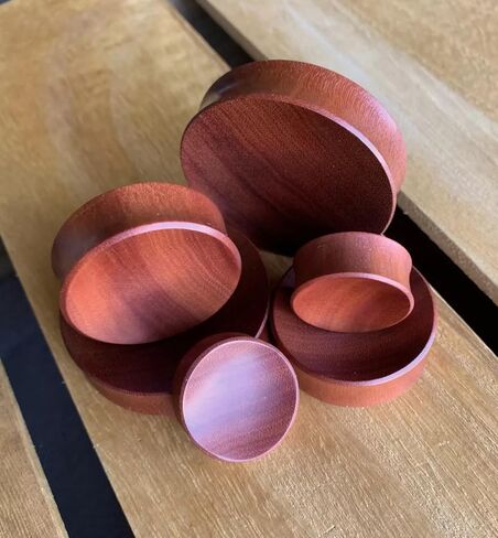 PAIR of Unique Concave Sawo Wood Organic Plugs - Gauges - Large Sizes Body Jewelry in Saudi Arabia
