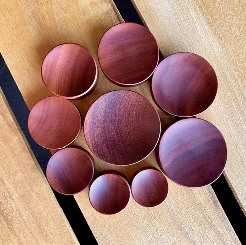 PAIR of Unique Concave Sawo Wood Organic Plugs - Gauges - Large Sizes Body Jewelry in Saudi Arabia