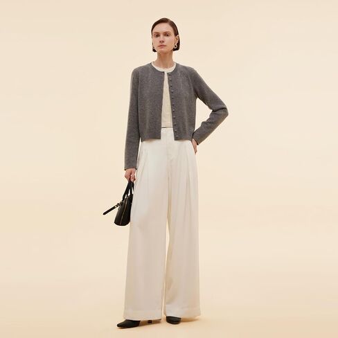 100% الصوف الخالص المرأة الصيف القمم العصرية طاقم الرقبة قصيرة الأكمام الجبهة جيب فضفاضة تناسب متماسكة البلوز البلوزات تجريب in Kuwait