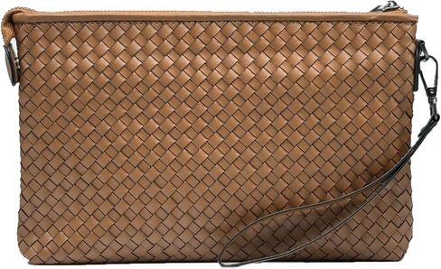 GHUHUALXTide Men's Bag Receiving Clutch Black Leather Woven Men's Handbag Soft Leather Envelope Bag Business Fashion Cowhide Clutch Bag Horizontal Male in Saudi Arabia