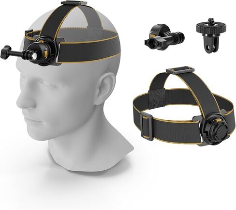 حامل حزام الرأس من NEEWER لكاميرا الحركة، حزام رأس مغناطيسي سريع الفك مثبت على الرأس متوافق مع GoPro Hero 12 11 10 9 8 DJI Osmo Insta360 لـ POV Video Vlog Live، GP20 in Kuwait