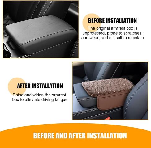 Bling Car Center Console Cover, Leather Crystal Rhinestone Vehicle Armrest Cushion Pad with Side Storage Bags, Scratch Resistant Auto Middle Console Protection Mat, Universal Fit (Black) in Saudi Arabia