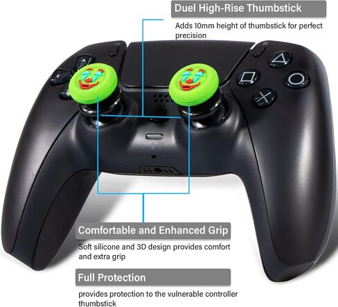 FPS Thumbstick Extender & Texture Rubber Silicone Grip Cover 2 Sets for PS5 & PS4 Controller (Joker Blue) in Kuwait