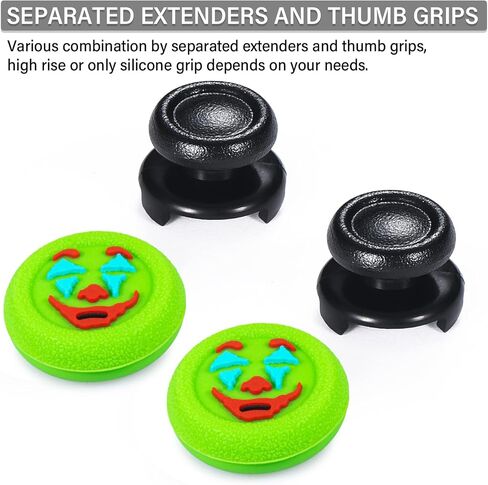 FPS Thumbstick Extender & Texture Rubber Silicone Grip Cover 2 Sets for PS5 & PS4 Controller (Joker Blue) in Kuwait