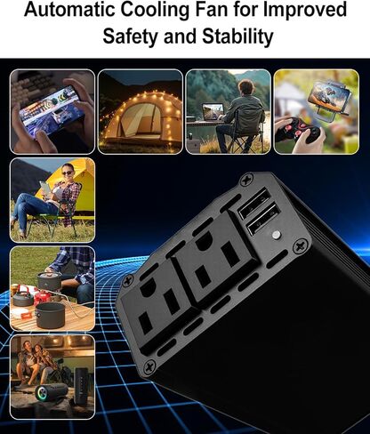 300W محمولة العاكس الطاقة المتوافقة مع ميلووكي ، DC 18V/20V إلى AC 110V-120V ، محولات الطاقة مع 3 منافذ USB 1 من النوع C 2 AC ، محطة طاقة محمولة للمركبات التخييم رحلة الطريق in Kuwait